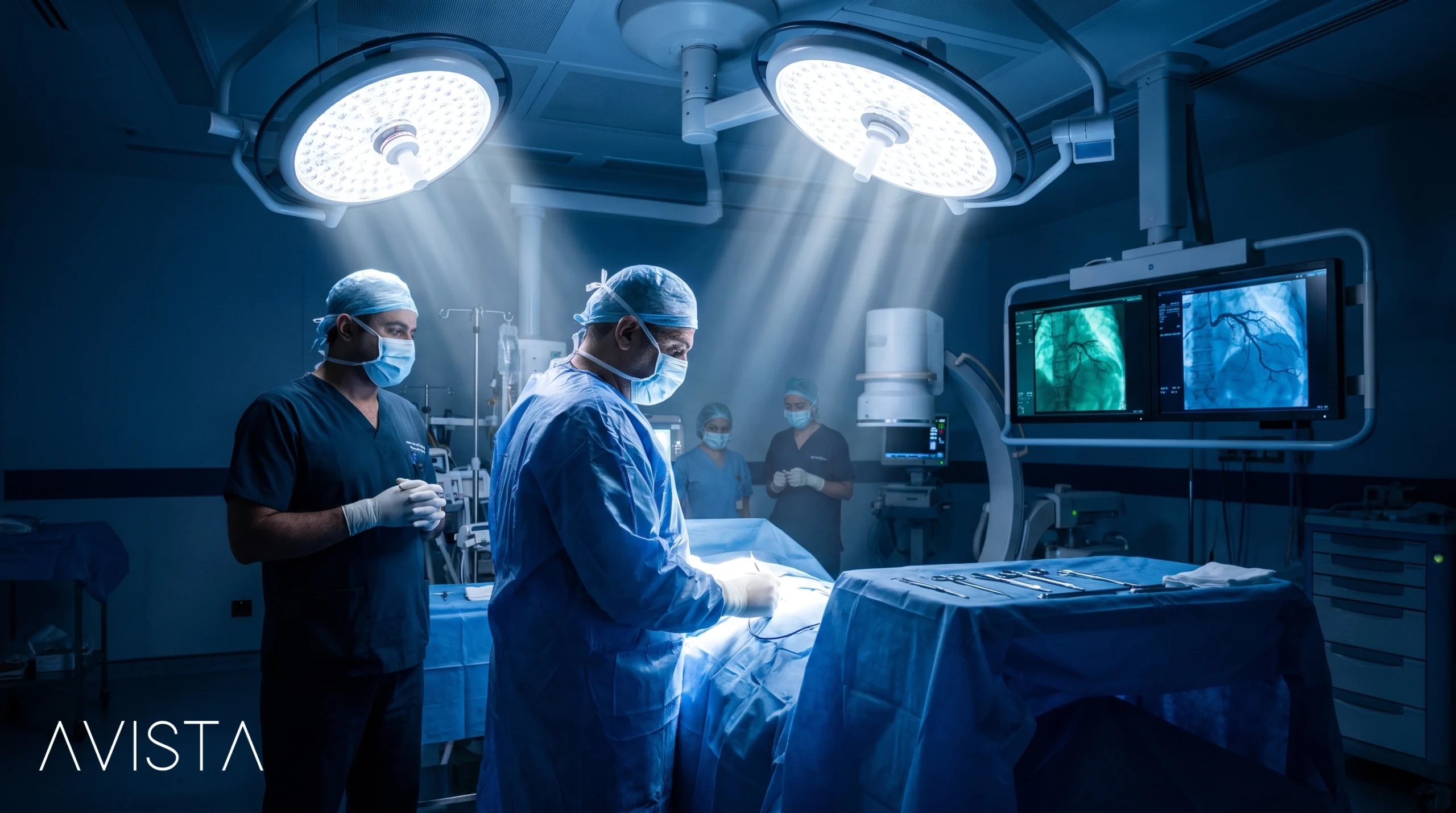 Clinical specialist providing real-time guidance during
an early procedure