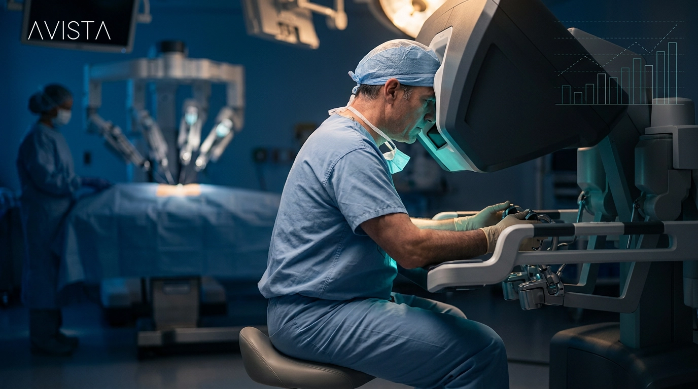 Robotic surgical system positioned for
a minimally invasive procedure